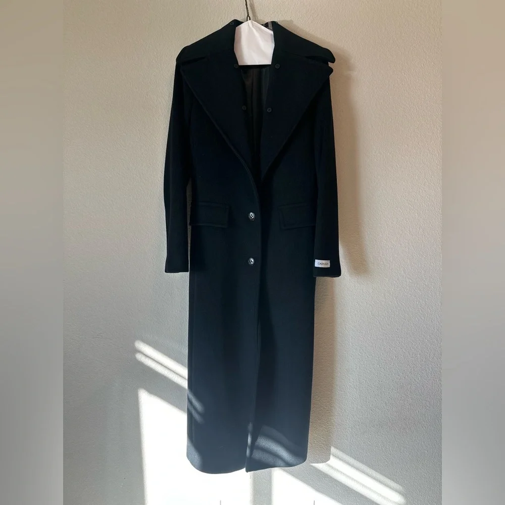 Calvin Klein Black Wool Coat